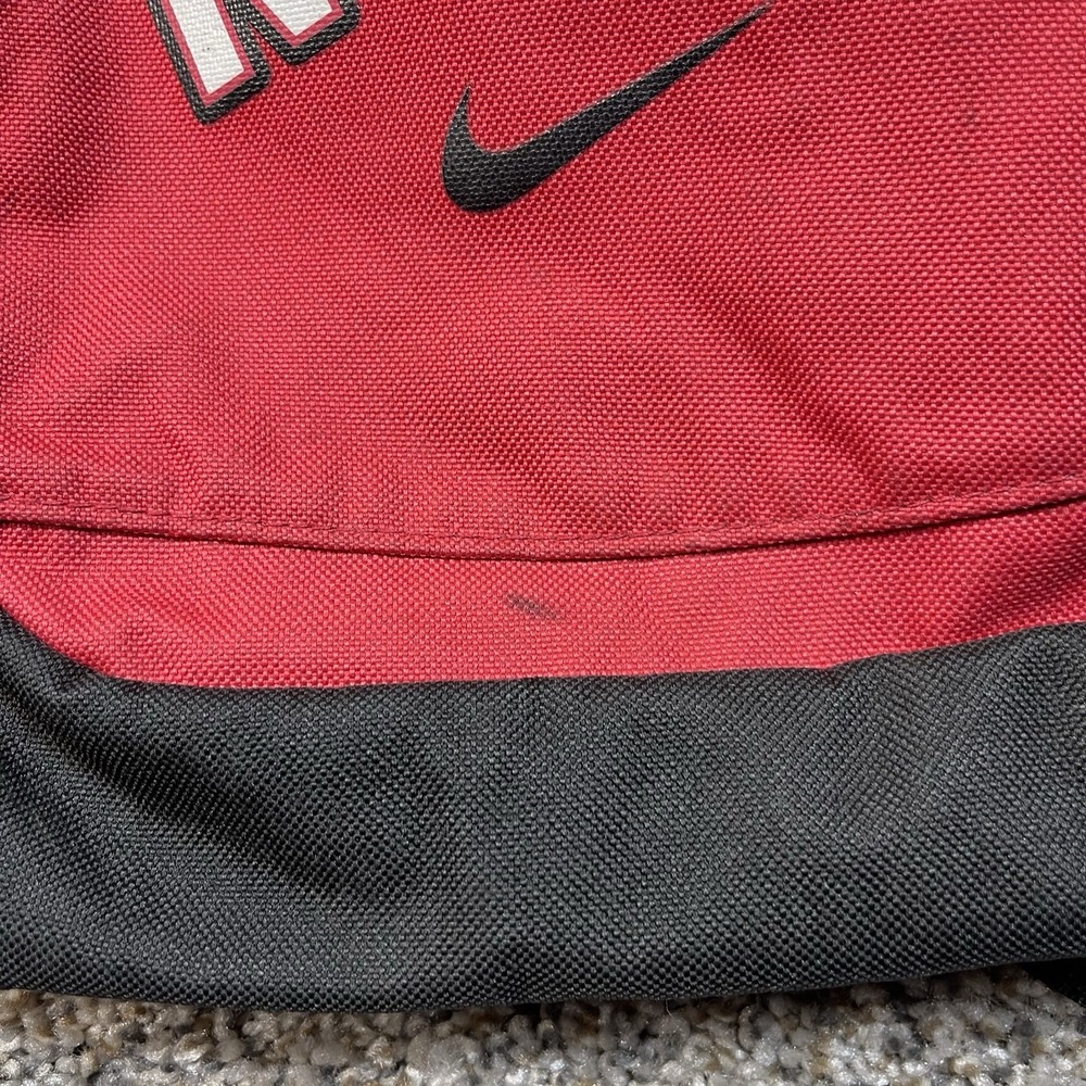 Nike Red Black Logo Backpack School Bag Sports Travel Gym Book Bag - Picture 2 of 7